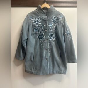 Bob Mackie Light Blue Jacket with Gold Label